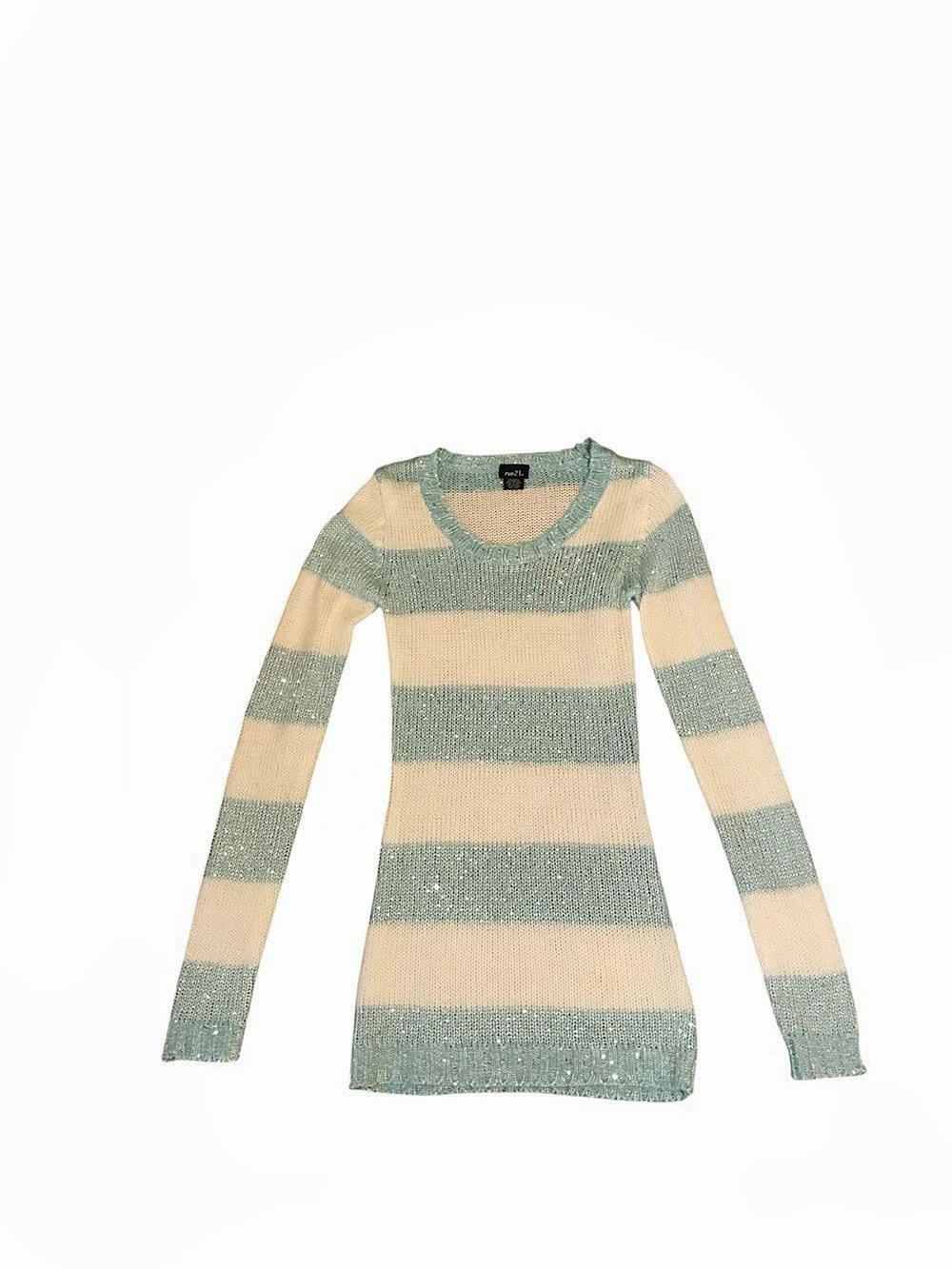 rue21 Striped Knit Sweater in light blue & off white. Size Small
